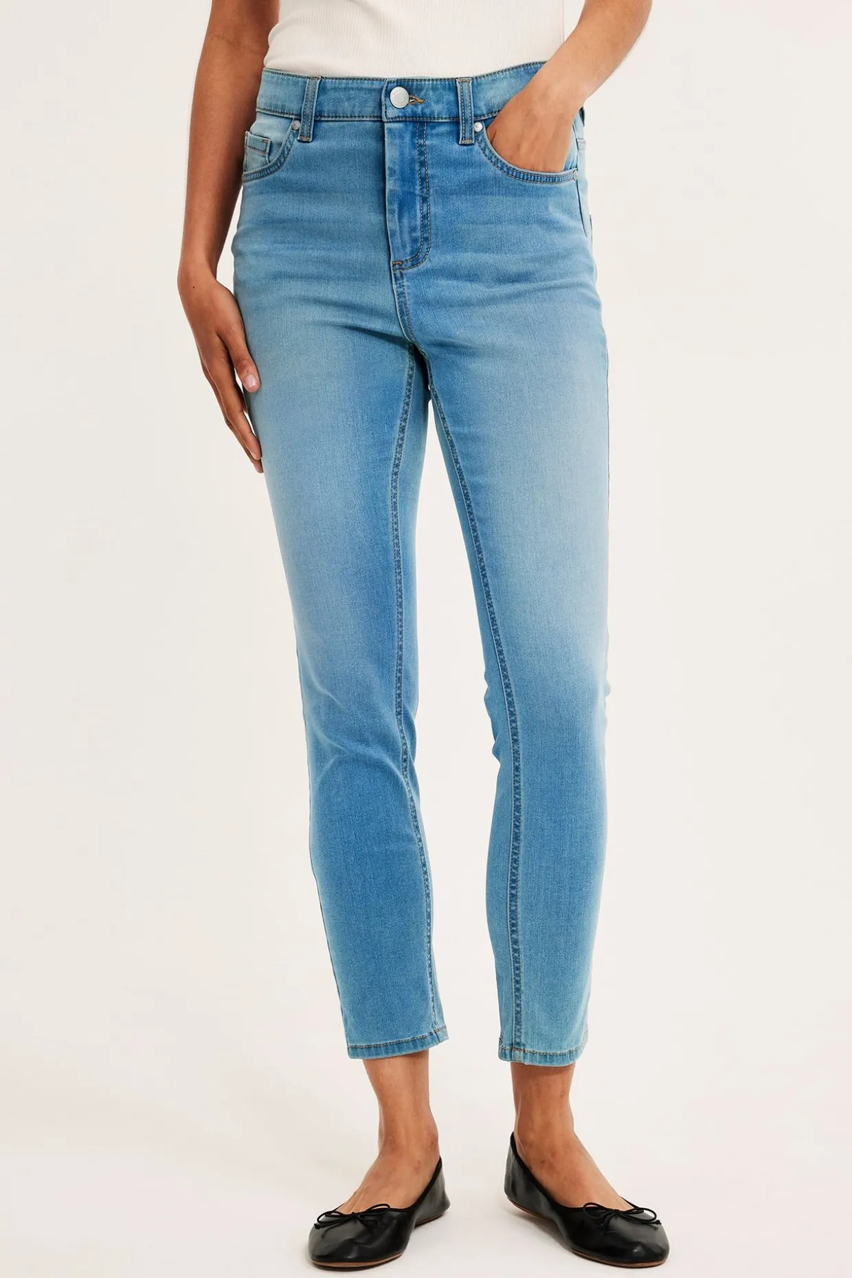 Super slim jeans short leg | Denim | Naiset | Kappahl