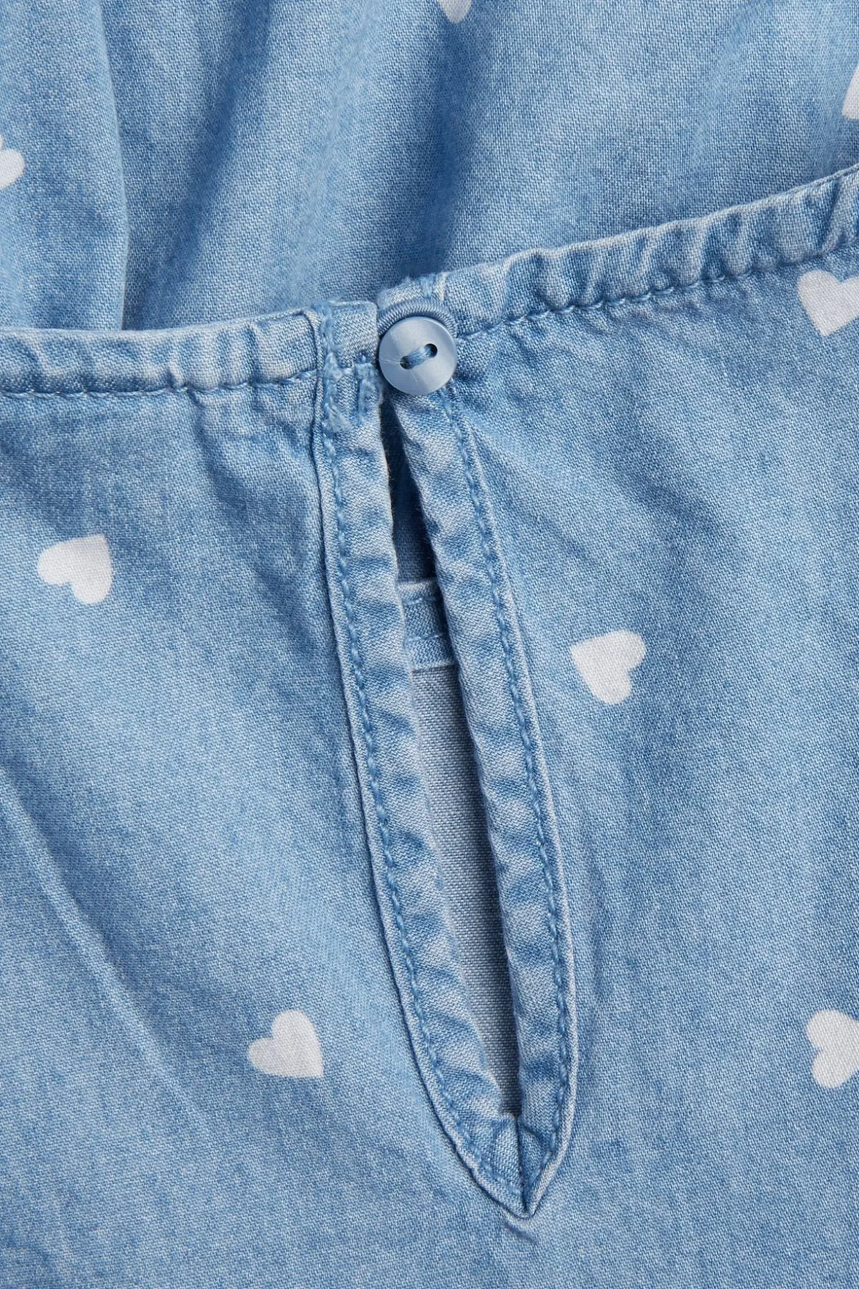 Sydänkuvioinen paitapusero pehmeästä farkkukankaasta | Vaalea denim | Lapset | Kappahl