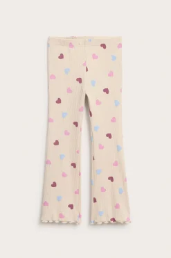 Sydänkuvioiset flare-leggingsit | Luonnonvalkoinen | Lapset | Kappahl