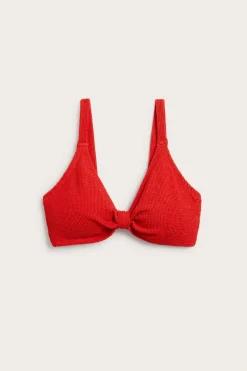 Tekstuuripintainen bikiniyläosa | Punainen | Naiset | Kappahl