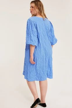 Tekstuuripintainen mekko | Sininen | Naiset | Kappahl