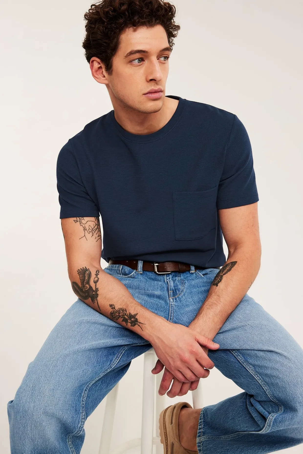 Tekstuuripintainen t-paita regular fit