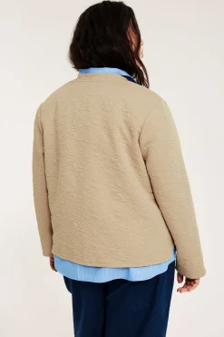 Tikattu takki, jossa napit | Beige | Naiset | Kappahl