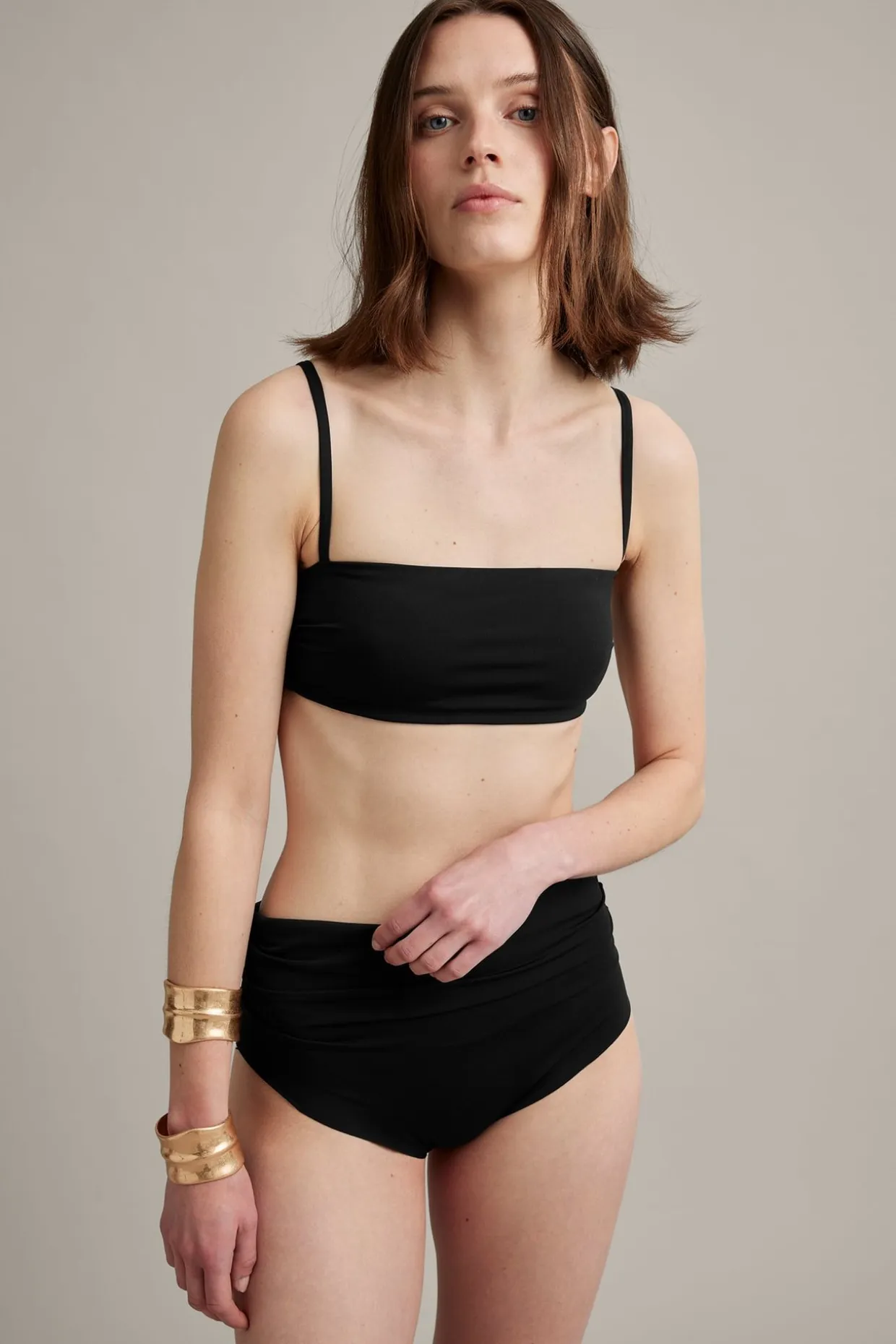Topattu bandeau-bikiniyläosa | Musta | Naiset | Kappahl