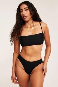 Topattu bandeau-bikiniyläosa | Musta | Naiset | Kappahl