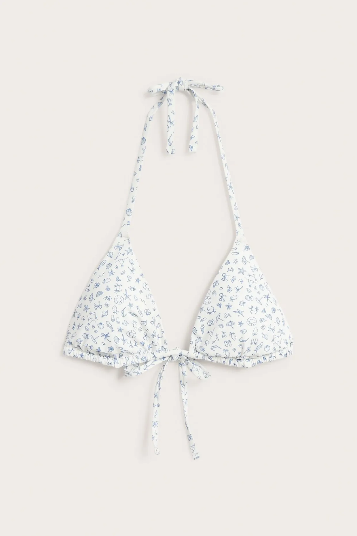 Topattu kolmiomallinen bikiniyläosa | Luonnonvalkoinen | Naiset | Kappahl