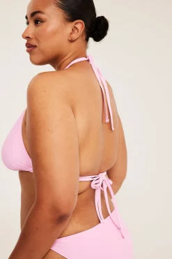 Topattu kolmiomallinen bikiniyläosa | Pinkki | Naiset | Kappahl