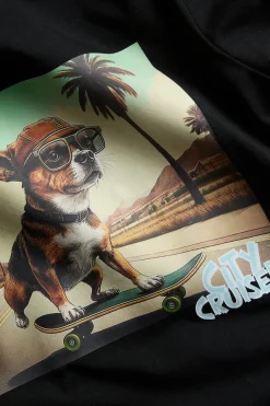 T-paita, jossa on painatus etupuolella | Musta | Lapset | Kappahl