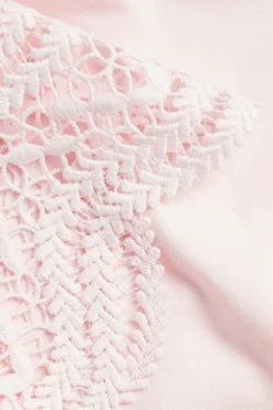 T-paita pitsillä | Vaaleanpunainen | Naiset | Kappahl
