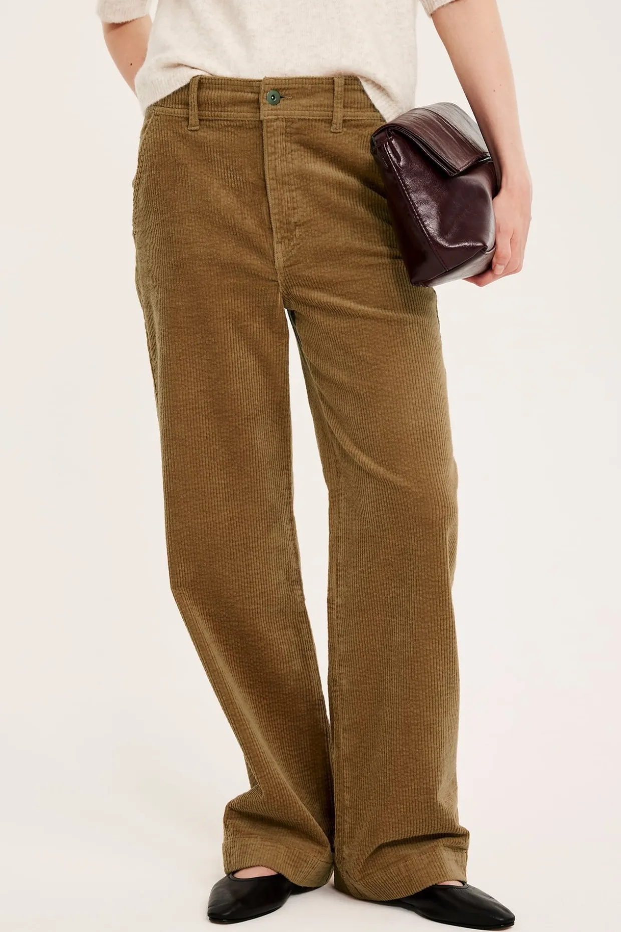 Vakosamettihousut | Beige | Naiset | Kappahl