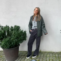 Vakosamettihousut | Harmaa | Naiset | Kappahl