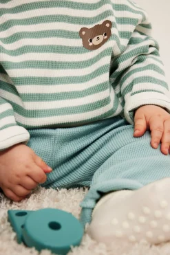 Vauvojen housut, joissa on vohvelipinta | Turkoosi | Vauvat | Kappahl