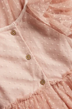 Verkkokankainen röyhelösomisteinen mekko | Pinkki | Vauvat | Newbie
