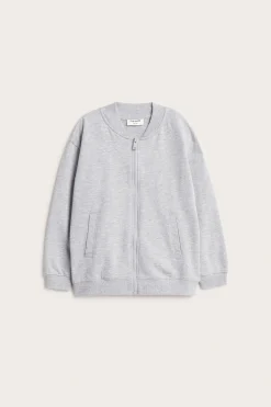 Vetoketjullinen collegepaita | Vaaleanharmaa | Lapset | Kappahl