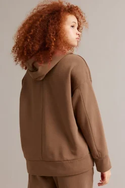 Vetoketjullinen huppari | Ruskea | Naiset | Kappahl