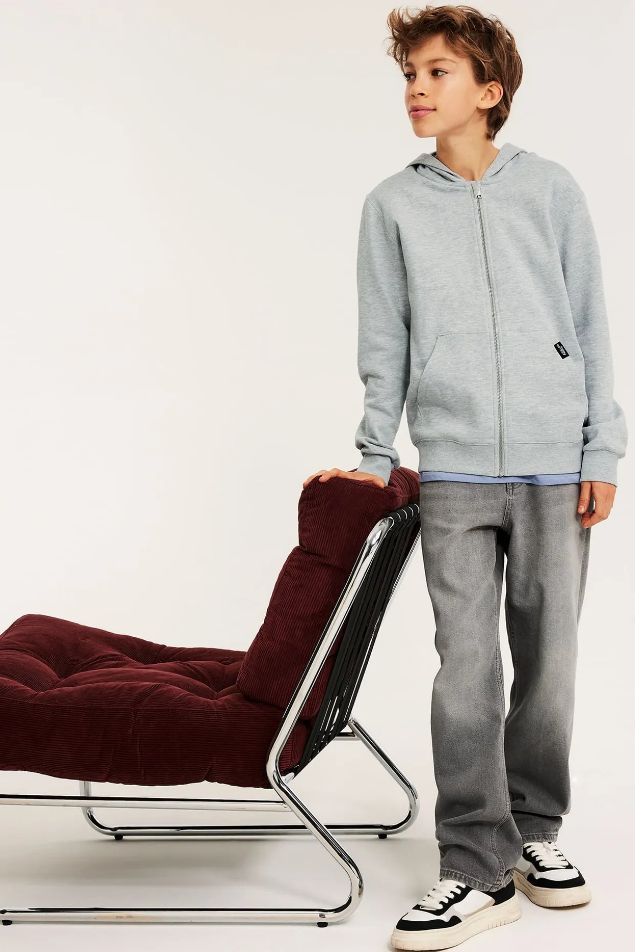 Vetoketjullinen huppari | Vaaleanharmaa | Lapset | Kappahl