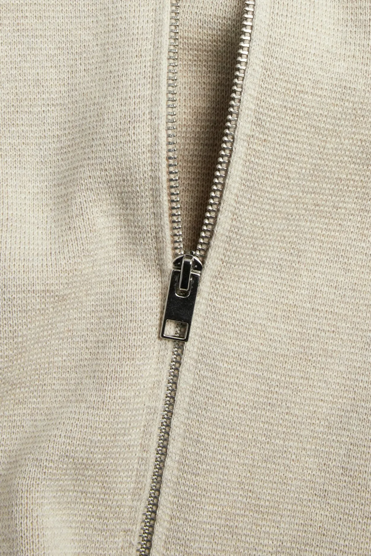 Vetoketjullinen neuletakki | Meleerattu beige | Miehet | Kappahl