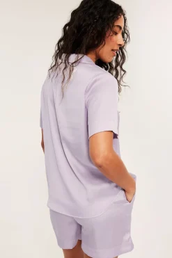 Viskoosisekoitteinen pyjamasetti | Vaaleanvioletti | Naiset | Kappahl