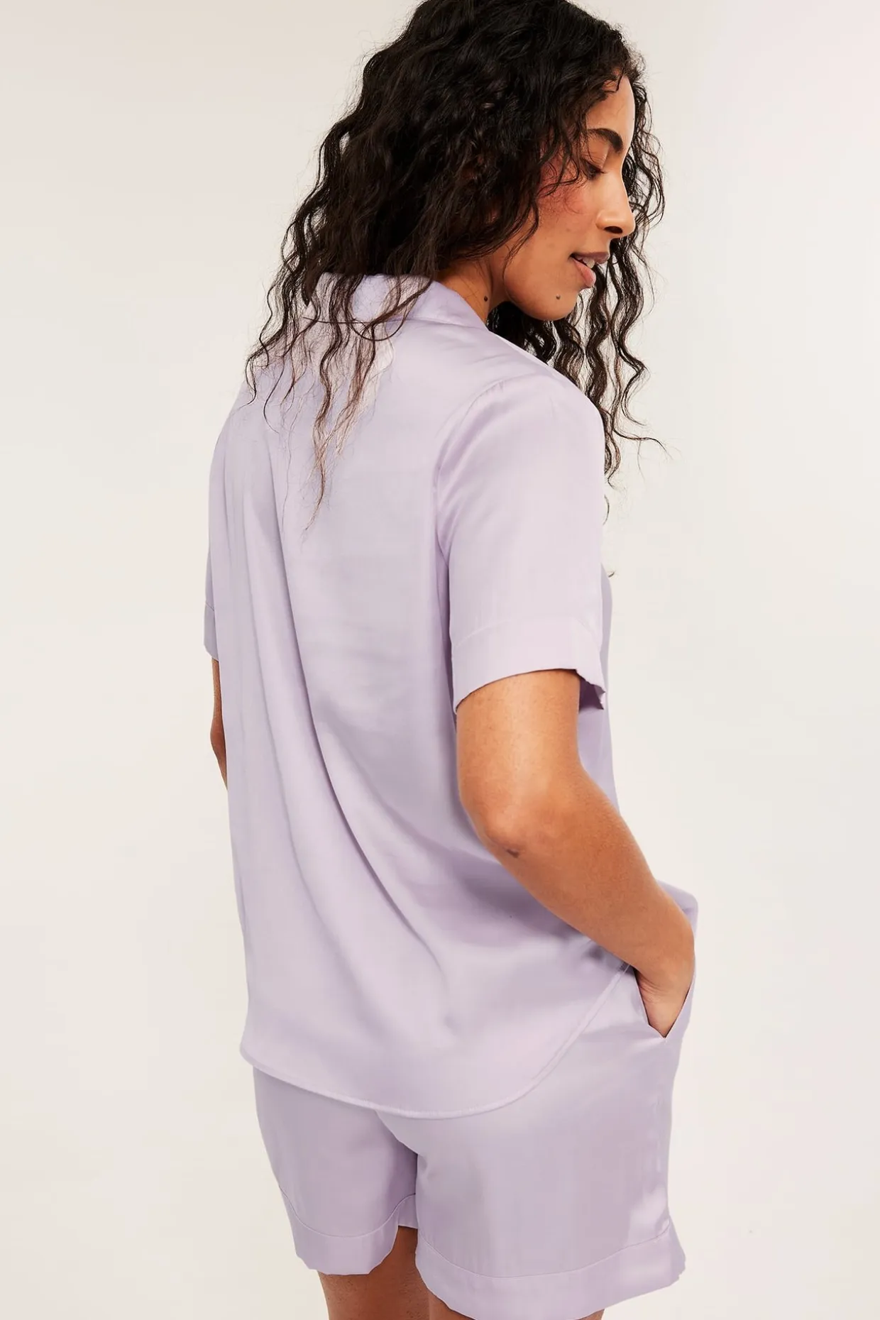 Viskoosisekoitteinen pyjamasetti | Vaaleanvioletti | Naiset | Kappahl