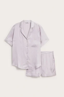 Viskoosisekoitteinen pyjamasetti | Vaaleanvioletti | Naiset | Kappahl