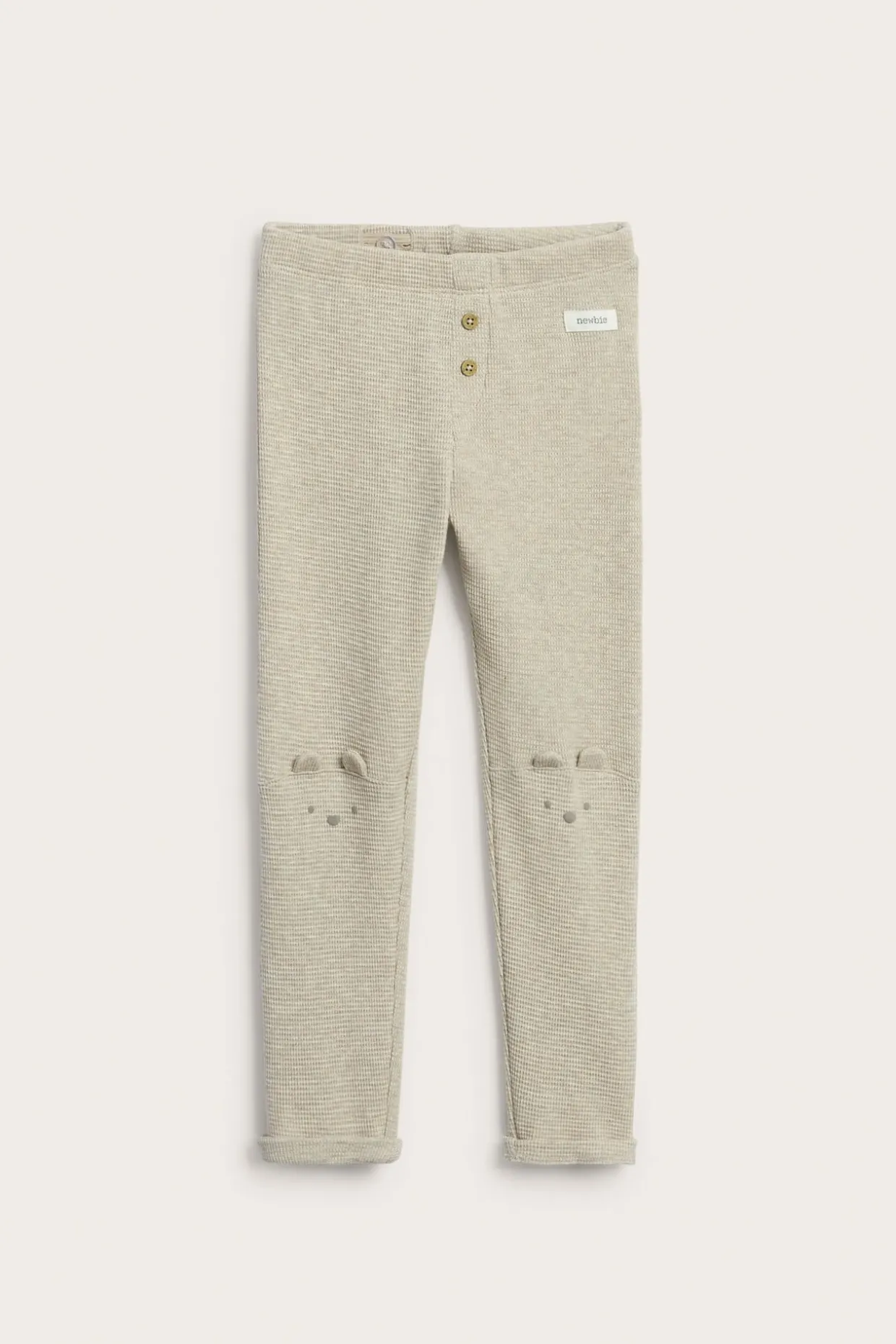 Vohvelipintaiset leggingsit | Meleerattu beige | Lapset | Newbie