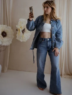 Wide jeans high waist | Denim | Naiset | Kappahl