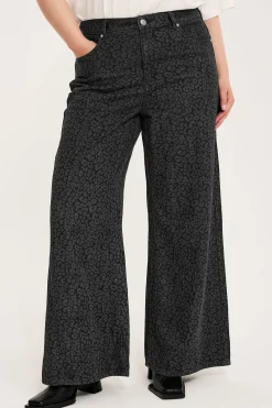 Wide jeans high waist | Harmaa | Naiset | Kappahl