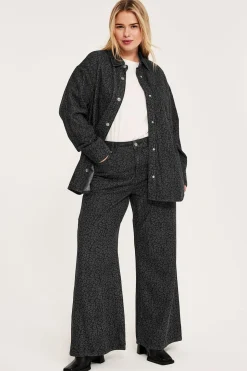 Wide jeans high waist | Harmaa | Naiset | Kappahl