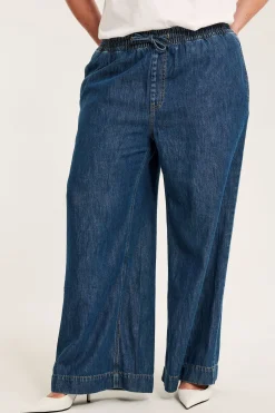 Wide jeans high waist | Tumma denim | Naiset | Kappahl