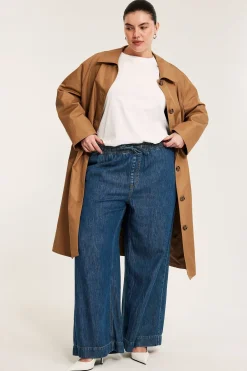 Wide jeans high waist | Tumma denim | Naiset | Kappahl
