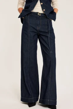 Wide jeans high waist | Tumma denim | Naiset | Kappahl