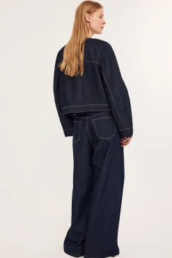 Wide jeans high waist | Tumma denim | Naiset | Kappahl