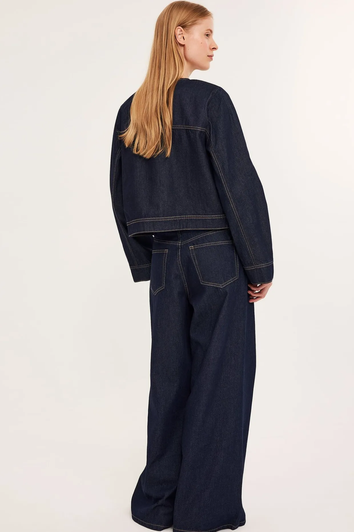 Wide jeans high waist | Tumma denim | Naiset | Kappahl