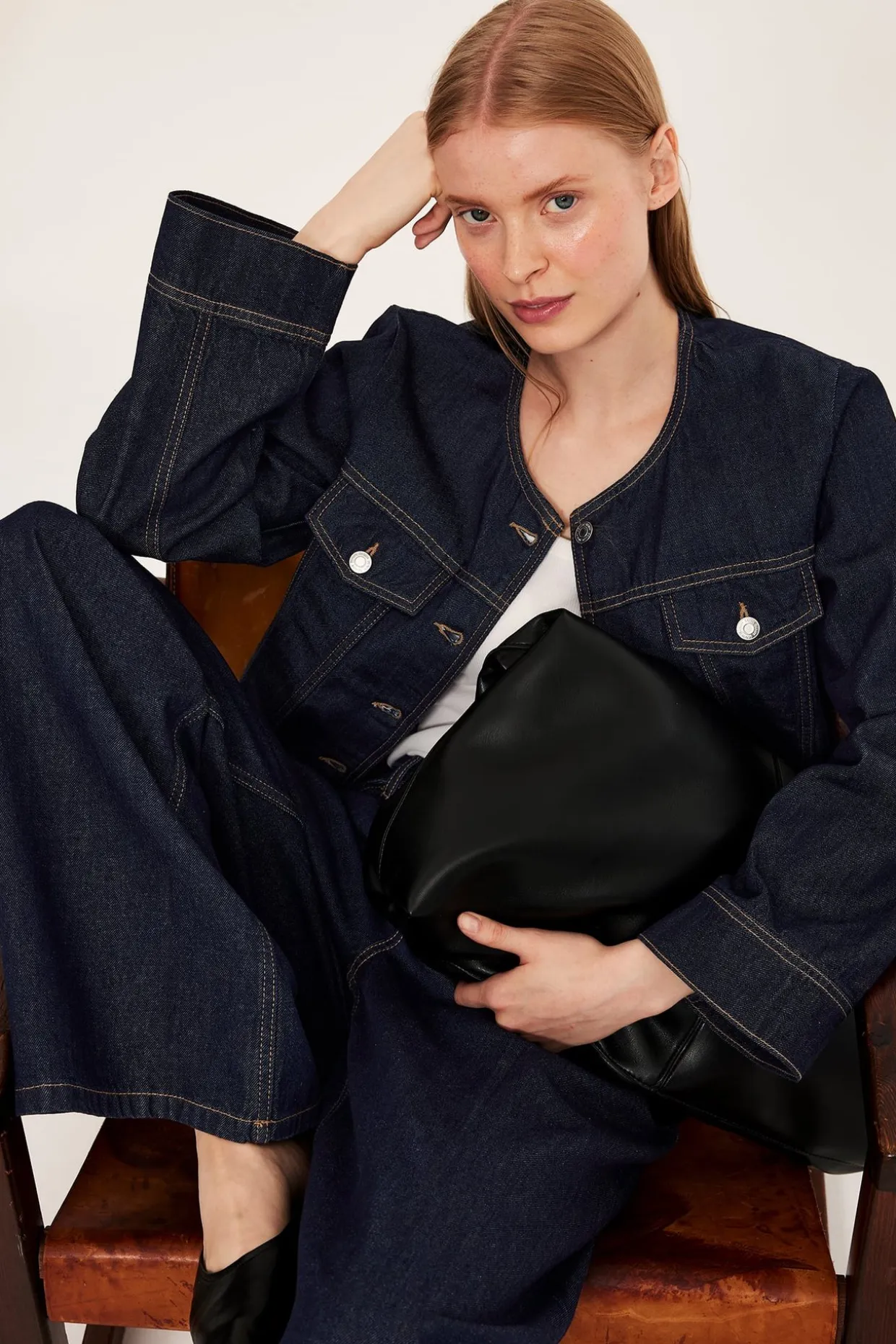 Wide jeans high waist | Tumma denim | Naiset | Kappahl