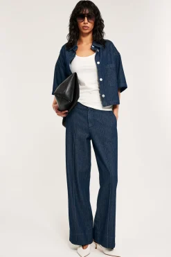 Wide jeans high waist | Tumma denim | Naiset | Kappahl