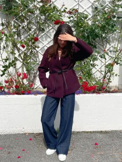 Wide jeans high waist | Tumma denim | Naiset | Kappahl