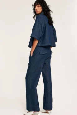 Wide jeans high waist | Tumma denim | Naiset | Kappahl