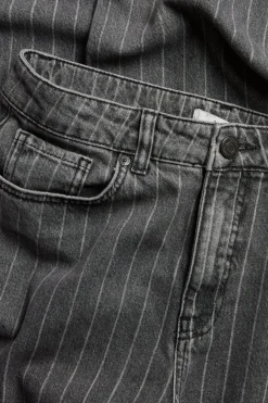Wide jeans high waist | Tummanharmaa | Naiset | Kappahl