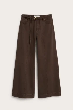 Wide jeans high waist | Tummanruskea | Naiset | Kappahl