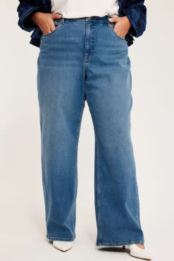 Wide jeans high waist | Vaalea denim | Naiset | Kappahl