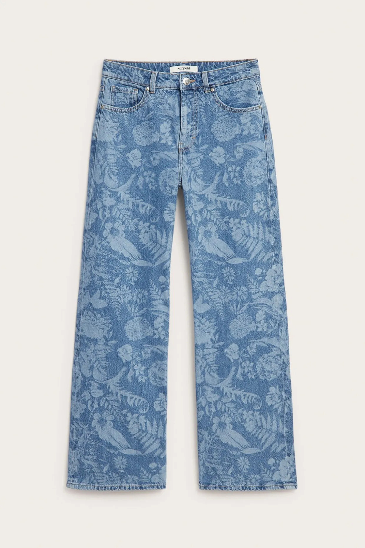Wide jeans high waist | Vaalea denim | Naiset | Kappahl