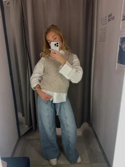 Wide jeans high waist | Vaalea denim | Naiset | Kappahl