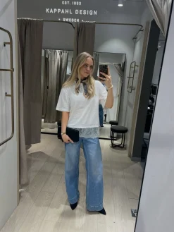 Wide jeans high waist | Vaalea denim | Naiset | Kappahl