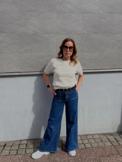 Wide jeans high waist | Vaalea denim | Naiset | Kappahl