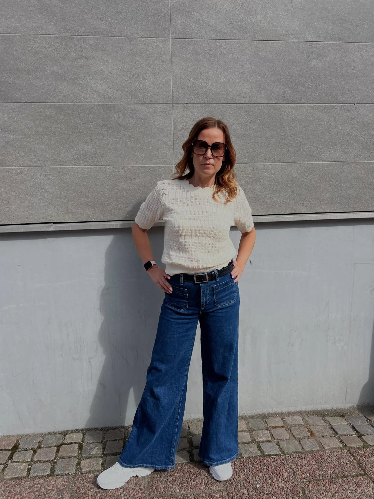 Wide jeans high waist | Vaalea denim | Naiset | Kappahl