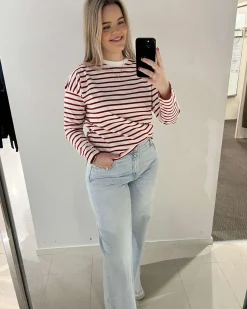 Wide jeans high waist | Vaalea denim | Naiset | Kappahl