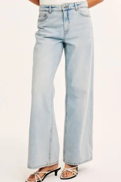 Wide jeans high waist | Vaalea denim | Naiset | Kappahl