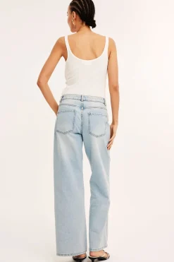 Wide jeans high waist | Vaalea denim | Naiset | Kappahl