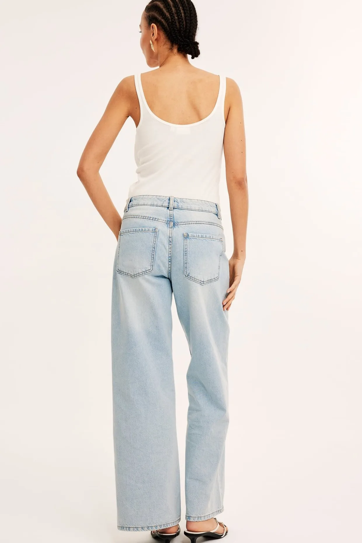 Wide jeans high waist | Vaalea denim | Naiset | Kappahl