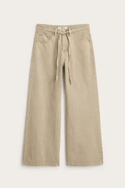 Wide jeans high waist | Vaaleanruskea | Naiset | Kappahl